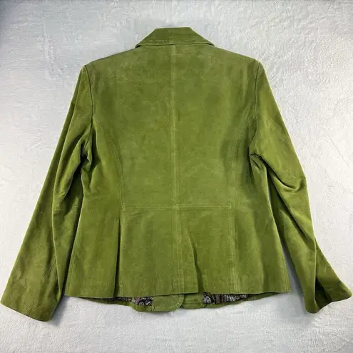 Colebrook Large Suede Leather Lime Green Jacket Women's Paisley Lined 2 Button