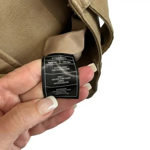 JACK Women’s Designer Leather Moto Jacket in Tan Size XS