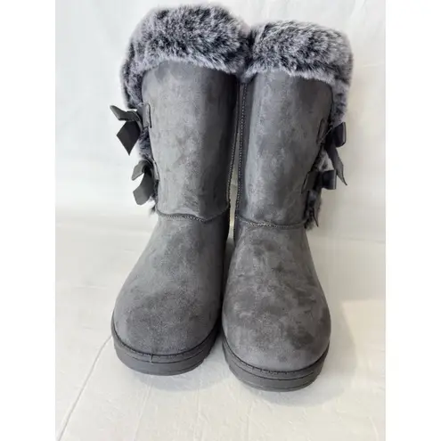 Women’s Winter Snow Boots Gray, Size 9 / EU 40, Faux Fur Lined Gray - Image 2