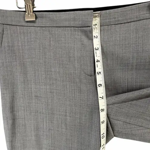 Theory  Jin Cropped Pants 8 Gray Wool Blend Cuffed Straight Modern City Preppy