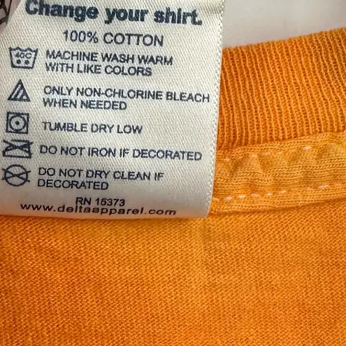 Vintage Y2K Orange Washington DC Tie Dye Short Sleeve Crop Top Size Large