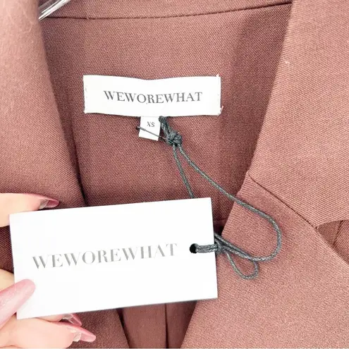 We Wore What NWT Rib Sleeve Belted Wrap Blazer XS Brown