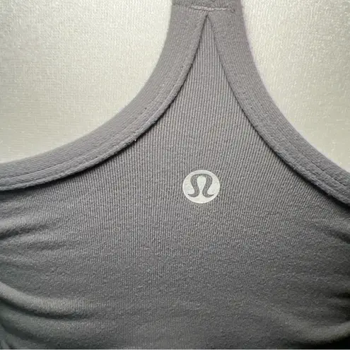 Lululemon Power Y Tank Top Stretch Built in Bra Slate Size 6 Yoga Gym Athletic