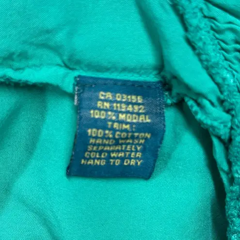 April Cornell Dress L Green Aqua Tie Dye Striped Ruffle Maxi Resort Beach Boho Size L