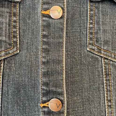 Venezia Woman Plus Dark Wash Embellished Beaded Cotton/Spandex Jean Jacket 18/20 Size undefined