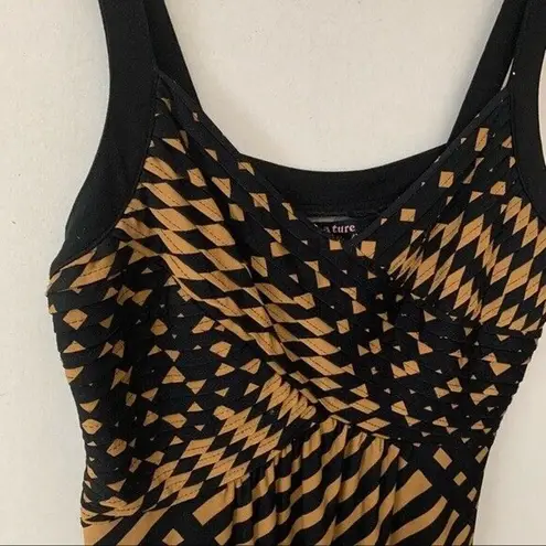 Robbie Bee Signature By Brown Patterned Maxi Dress Slinky Size Medium