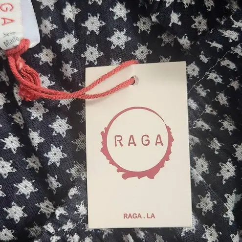 Raga Black and Oxblood Flirty Boho Mini Skirt NWT Size XS Boho Print Full Skirt