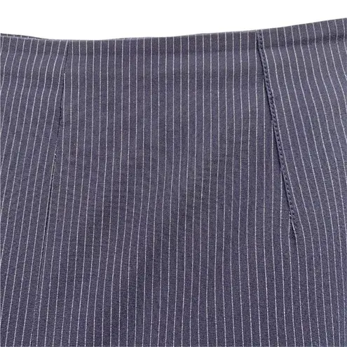 Piazza Sempione Navy and White Stripe Stretch Cotton Cropped Ankle Pants Size 44