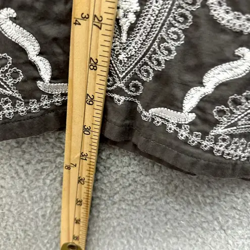 Cecico Shift Dress Womens Small Gray Paisley Embroidered Sleeveless Cotton Boho