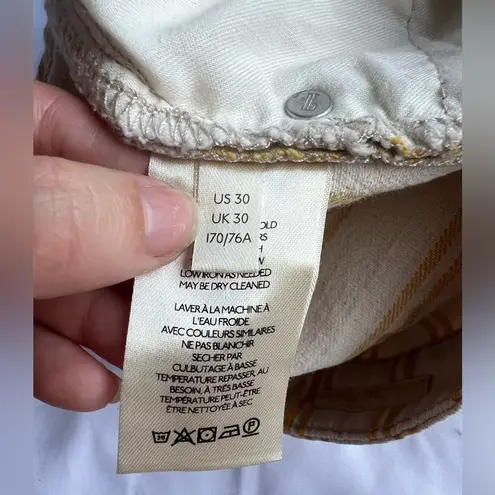 Pilcro by Anthropologie Yellow and Cream Striped High Waist Shorts 30