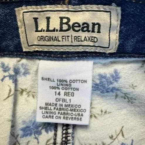 L.L.Bean  90’s Floral lined relaxed fit Jeans size 14 Reg