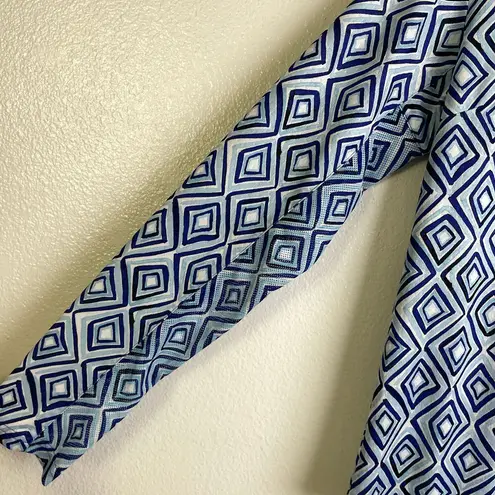 San Soleil Womens Long Sleeve Shirt Size Small Blue Top 1/4 Zip Diamond UV UPF