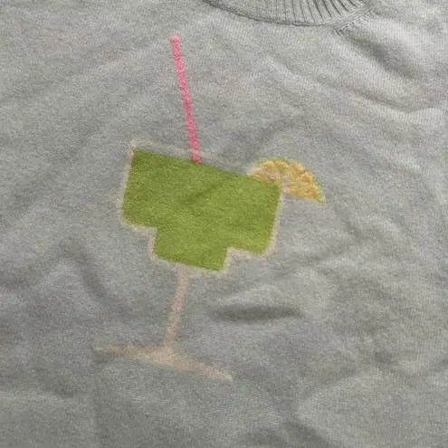J.McLaughlin Mint blue 100% cashmere margarita graphic sweater Size large Green