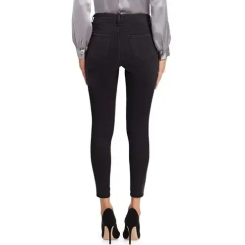 L'Agence Graphite Dark Gray Rhinestone Margot High Rise Skinny Jeans