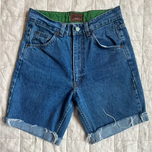 RARE VTG JC de Castlebajac 100% Cotton Blue Jean Rolled Raw Hem Shorts 90s