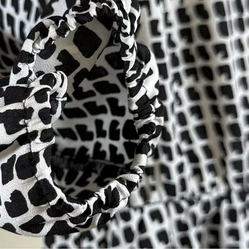 Collective Concepts Minimalist Boho Midi Dress Geometric Print 3/4 Sleeve Flattering Aesthetic XS