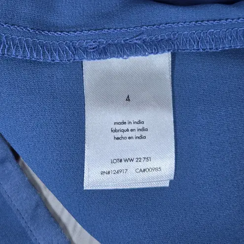 We Wore What Satin Charmeuse Cowl Midi Slate Blue 4 NWT