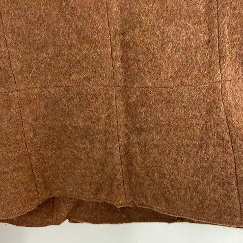 Pura Vida Brown Boiled Wool Sweater Wrap Front Diagonal Button Front Y2K Grunge Size L