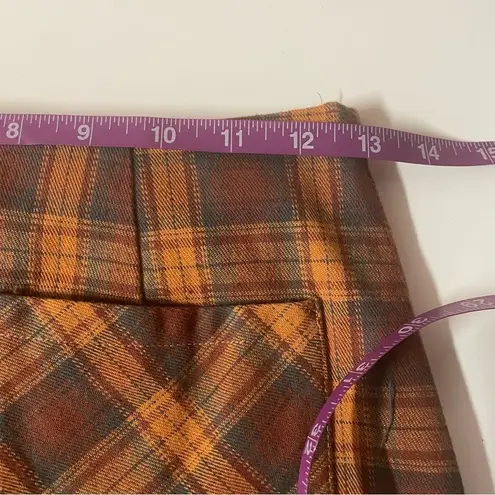 Nectar Clothing Rust Orange Plaid Mini Skirt Size S NWT