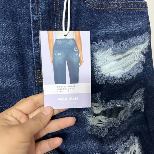 Wax Jean WAX Jeans Distressed Mom Jeans Dark Wash Size S NWT