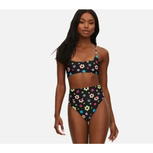 Beach Riot Lou Bikini Top Floral Printed Size Medium Flower Power Print PLL