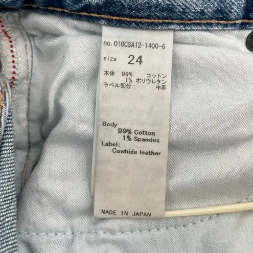 Moussy MVS Flare Leg Light Wash Faded Jeans High Rise Wide Leg Fall Fit Size 24 Blue