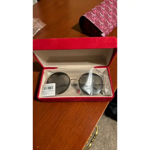 Carolina Herrera Round Heart Shape Sunglasses Gold Bick