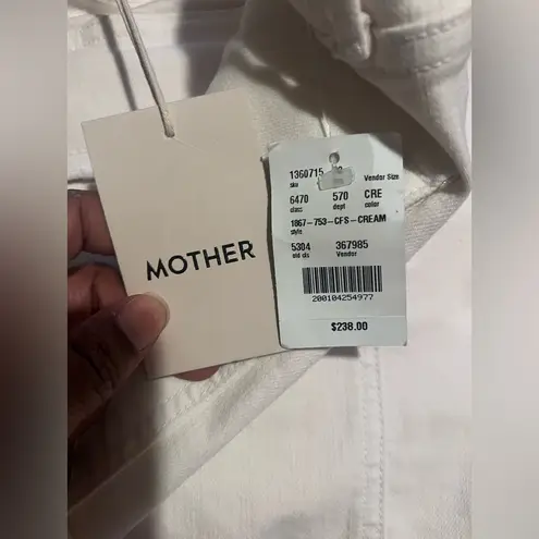 NWT MOTHER The Rambler Cargo Cream Wide Leg Women's Jeans size 30