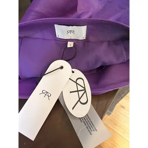 RTA Leather Mini Skirt PURPLE Violet Womens Size 2