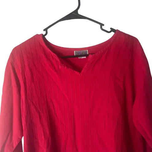 Eucalyptus Women's Size Small Red Cotton 3/4 Sleeve Hippie Boho Blouse