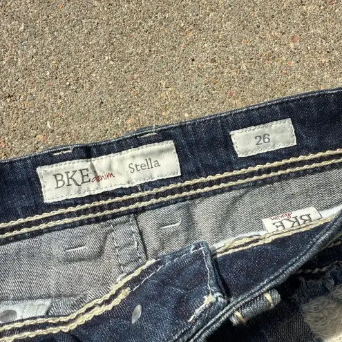 BKE Buckle  Stella Distressed Cut Off Frayed Hem Blue Jean Shorts Size 26 BMM1305