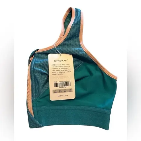 SYROKAN Women's Zip Front High Impact Wireless Racerback Sports Bra