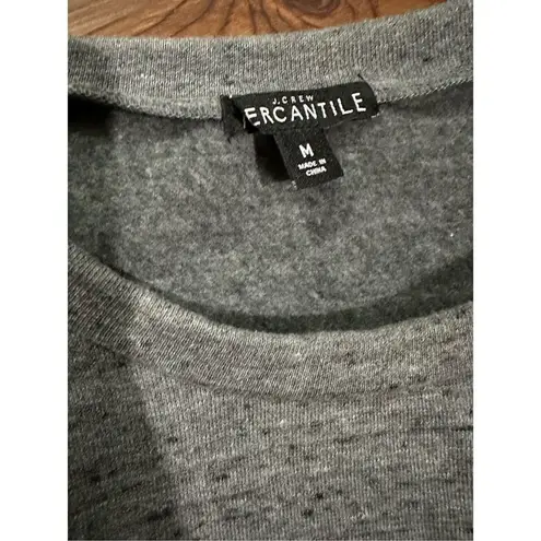 J. Crew Mercantile ruffled sweatshirt pullover grey speckled sz medium Gray