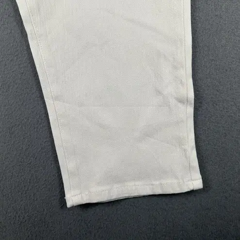 Coldwater Creek Pants Womens 14 White Straight Leg Stretch Denim Casual Cropped