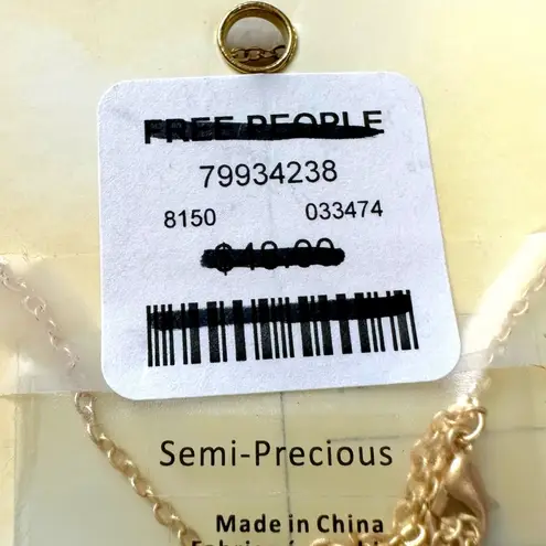 Free People  Postcard Necklace Press On Patch Set 14k Gold Plated NWT Dainty