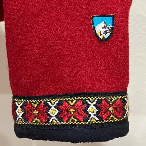 Kuhl ALF Red Began Nordic Wool Coat Size Large