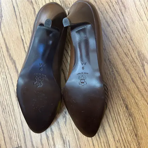 VTG 80’s Florsheim Two Tone Chocolate Brown Italian Leather Heels Size 9