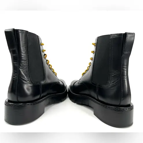 Salvatore Ferragamo Rosco Leather Platform Chelsea Combat Ankle Boots Size US 5