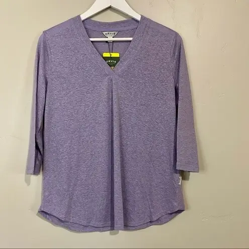 Orvis  Women’s Easy Relaxed Fit 3/4 Sleeve Linen Blend Lilac Size Small NWT