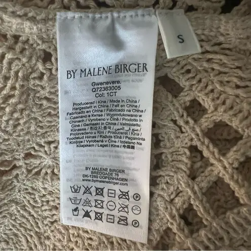 BY MALENE BIRGER Crochet Gwenevere Cardigan Small NWOT Tan