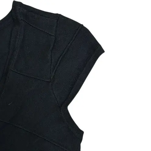 Guess  Bodycon Dress Bandage Mini Full Zip‎ Sleeveless Black Size Med