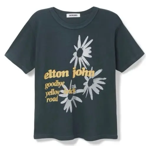 Daydreamer Elton John Goodbye Yellow Brick Road Flower Tee, Size S New MSRP $95