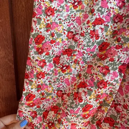 Emmelee for Francesa's Collection Pink Floral Short Skirt Sz Large 100% Cotton