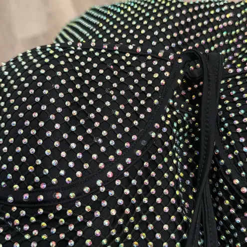 BNwT HEIRESS BEVERLY HILLS BLACK CRYSTAL HALTER MINI PARTY DRESS Small