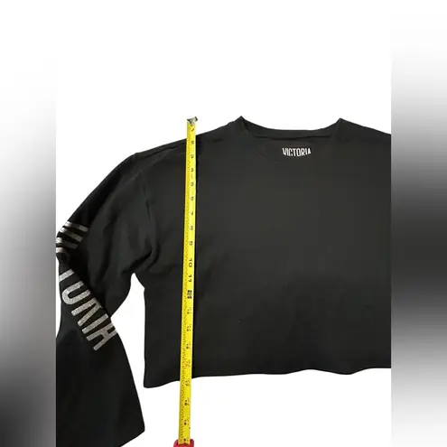 Victoria Sport Long Sleeve Shirt – Black with Silver Sparkle Logo on Sleeves