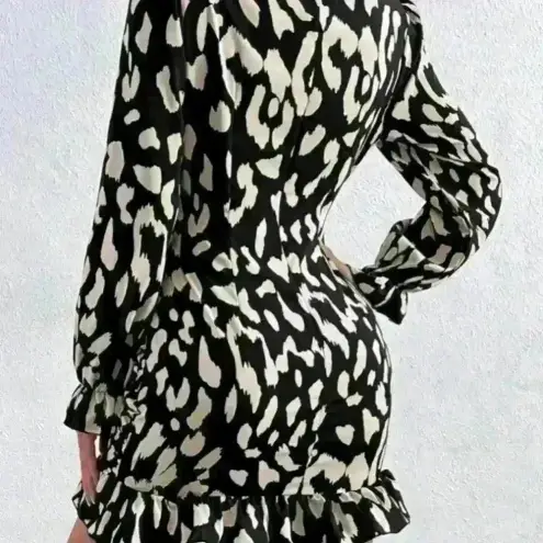 None Women Multicolored Allover Print  Sleeve  Ruffle Dress size S