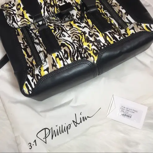 3.1 Phillip Lim Black Pashli Animal Print Tote Bag NEW
