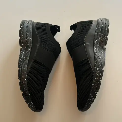 KESWI Women's Black Speckled Athletic Slip On Uniform Shoes, Size 7, NWT Black