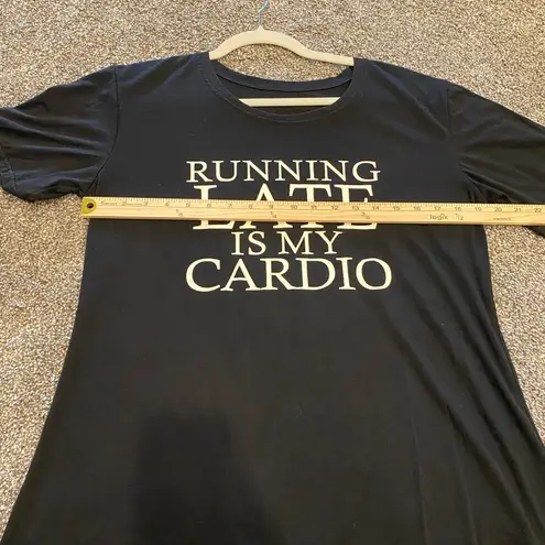 Unbranded Running Late is My Cardio Graphic Funny Tee Shirt Black Size L