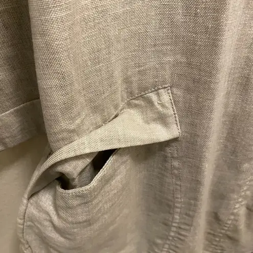 Poetry Viscose Linen Blend Utility Beige Jacket Size 8/10